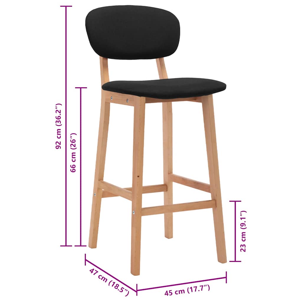 Barhocker 2 Stk. Braun Stoff