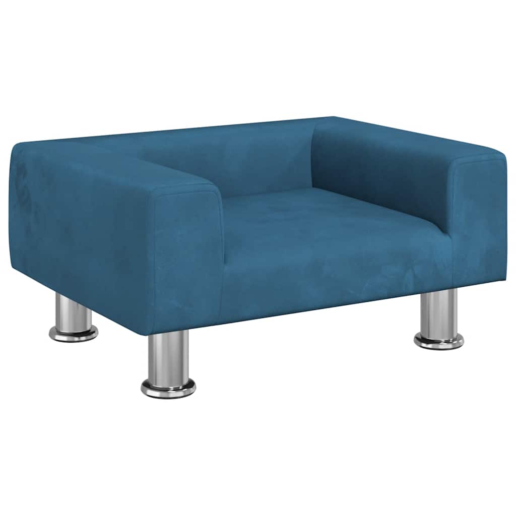 Kindersofa Blau 70x45x26,5 cm Samt