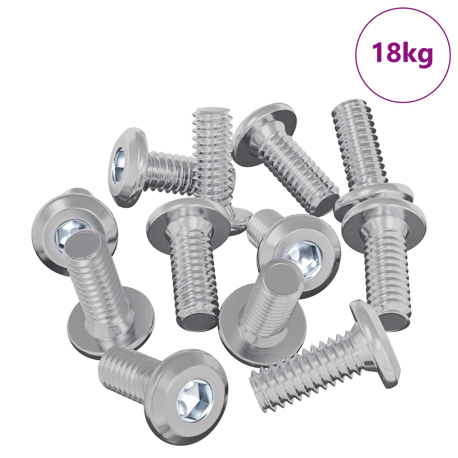 Kopf-Sicherungsschraube 2 pcs Silber M6 x 15 mm Stahl