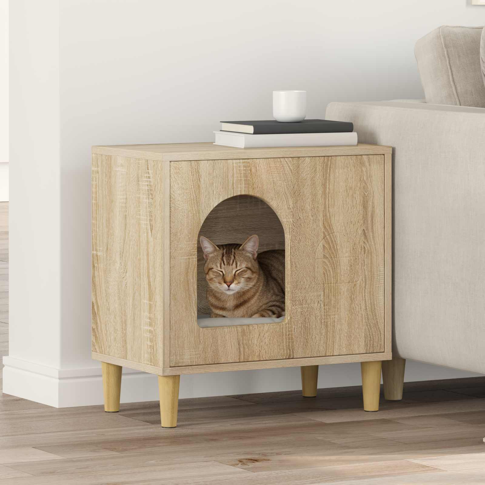 Katzenhaus Weiß 51 x 30 x 52 cm Holzwerkstoff