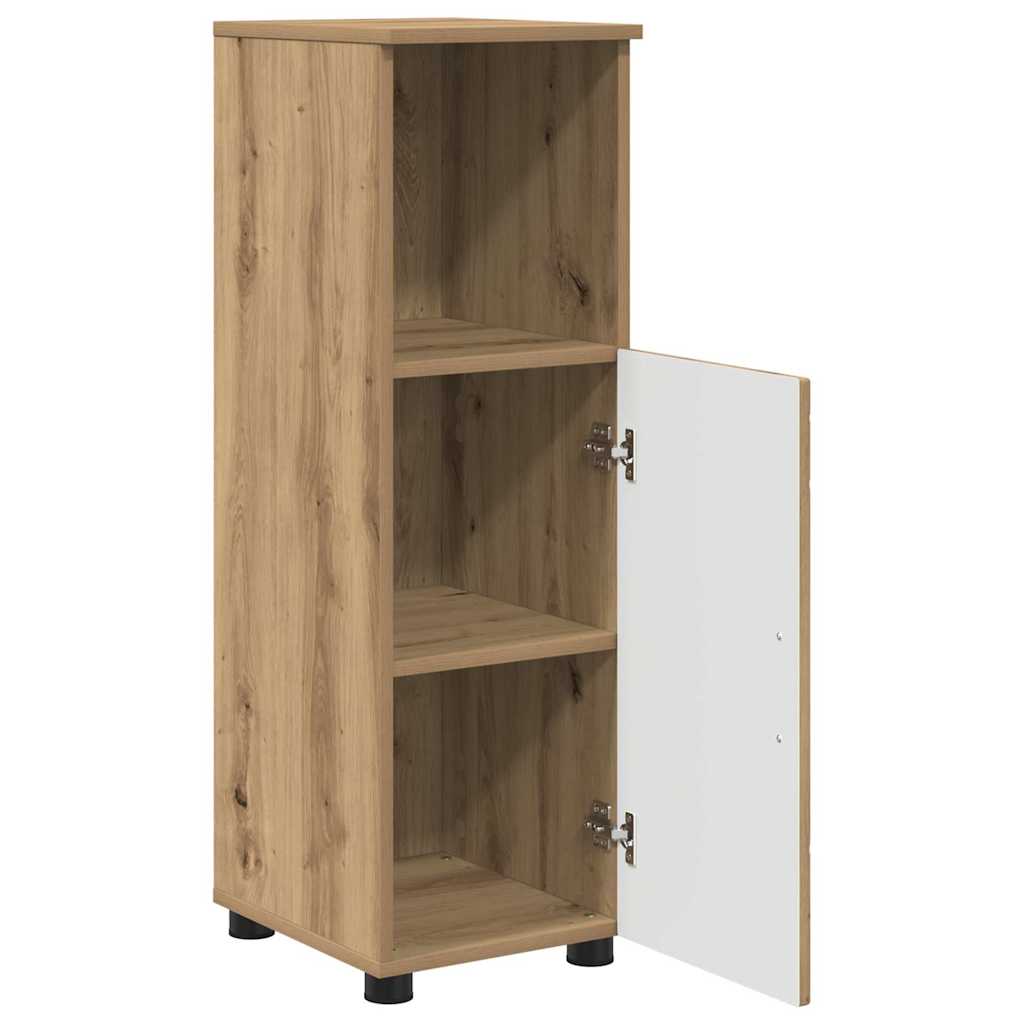 Badezimmermöbel-Set mit Tür 3 pcs Weiß Holzwerkstoff & Metall