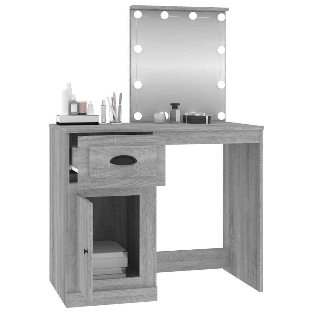 Schminktisch mit Spiegel Weiß 90x50x132,5 cm Holzwerkstoff