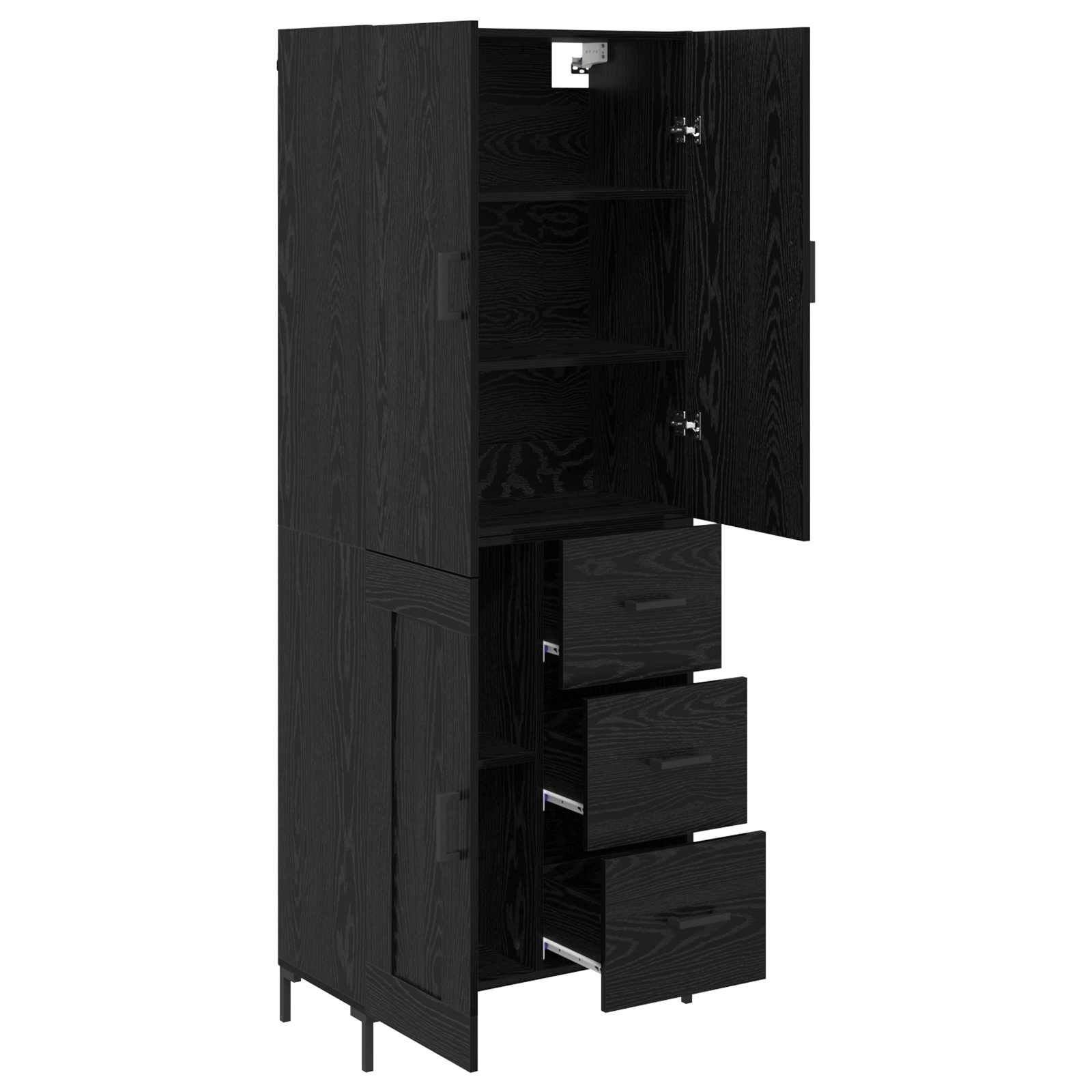 Highboard Betongrau 69,5x34x180 cm Holzwerkstoff