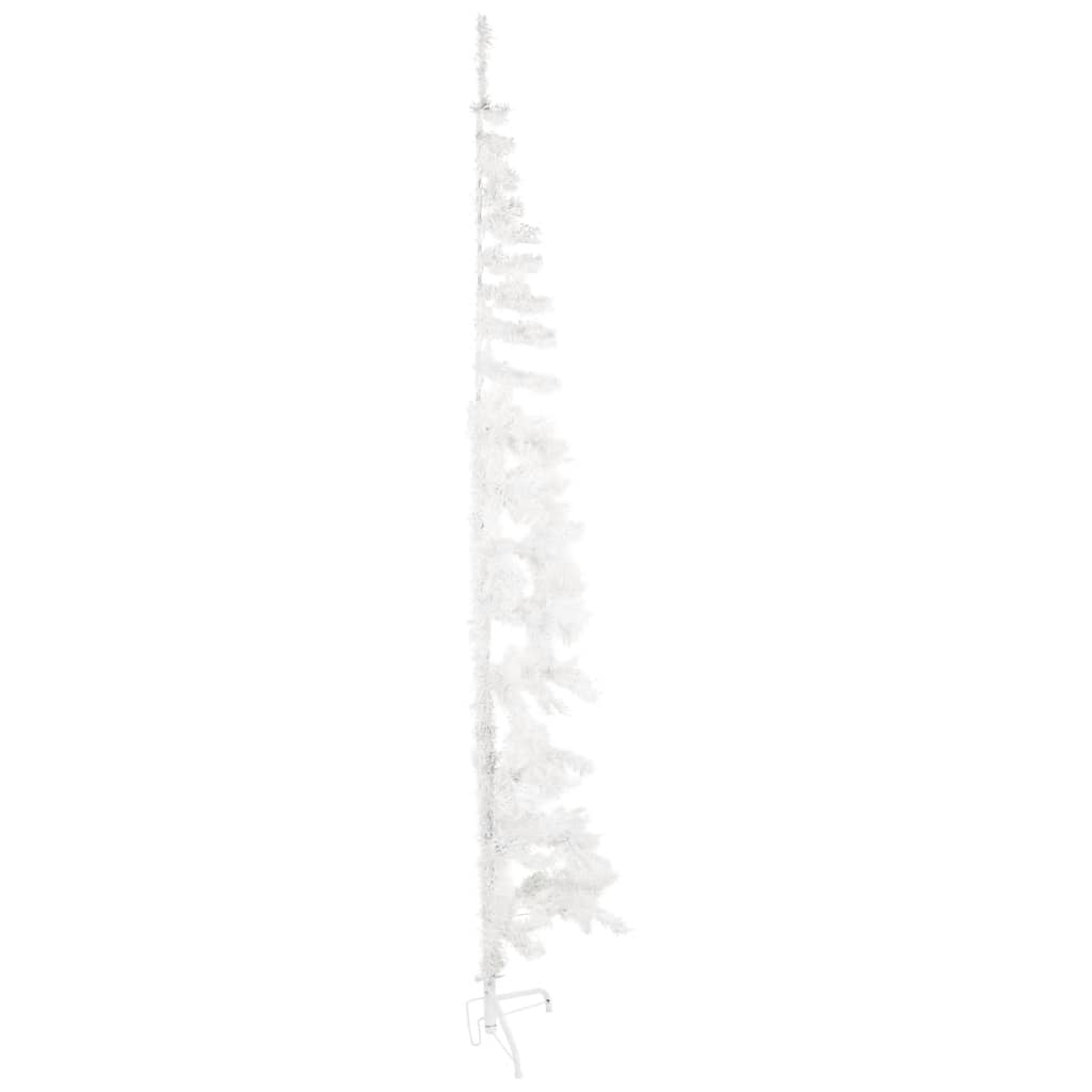 Künstlicher Halb-Weihnachtsbaum mit Ständer Schlank Weiß 180 cm