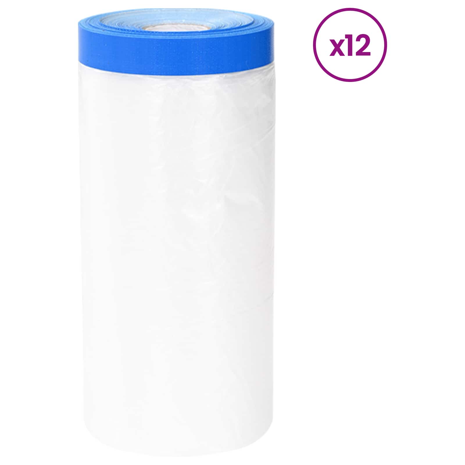 Abdeckfolie mit Klebeband 6 pcs Transparent und Blau