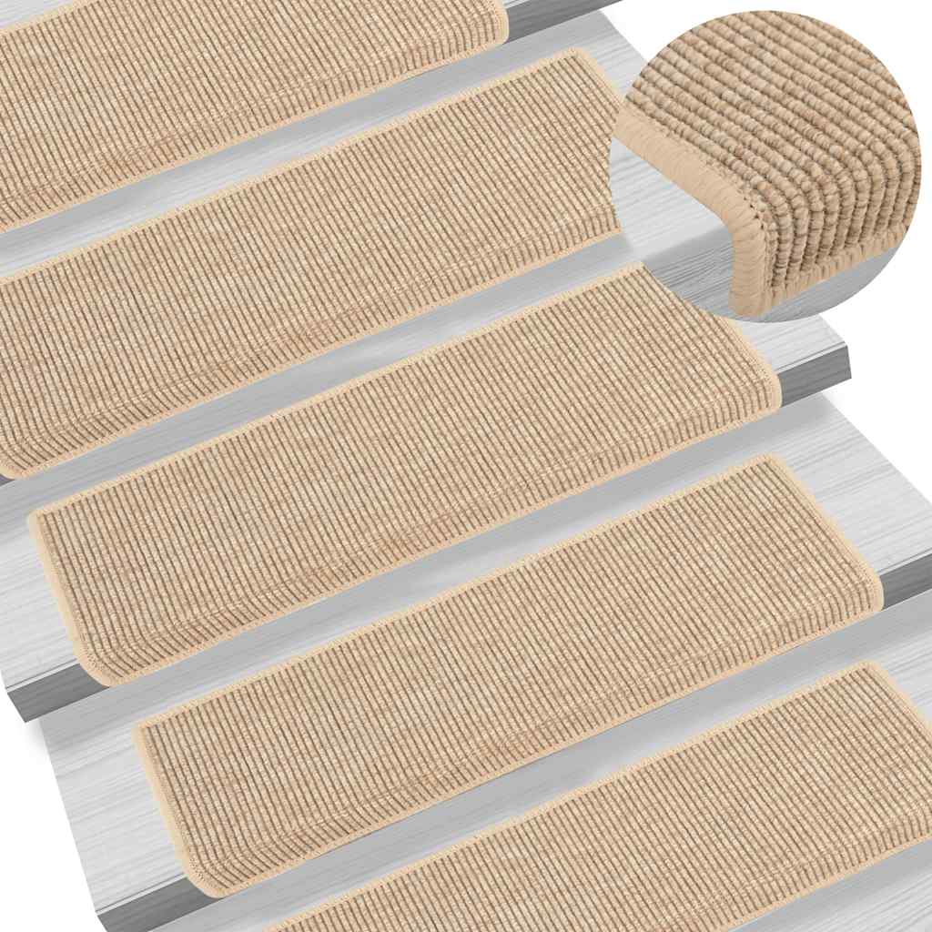 Stufenmatten 15 Stk. 65x21x4 cm Dunkelbeige Rechteckiger Rand