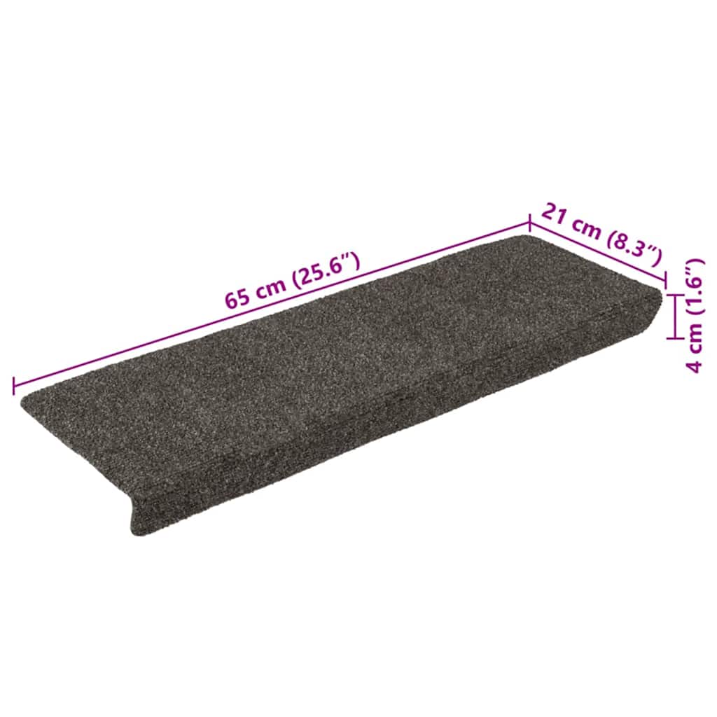 Stufenmatten Selbstklebend 15 Stk. 65x21x4 cm Hellbraun Rechteckiger Rand