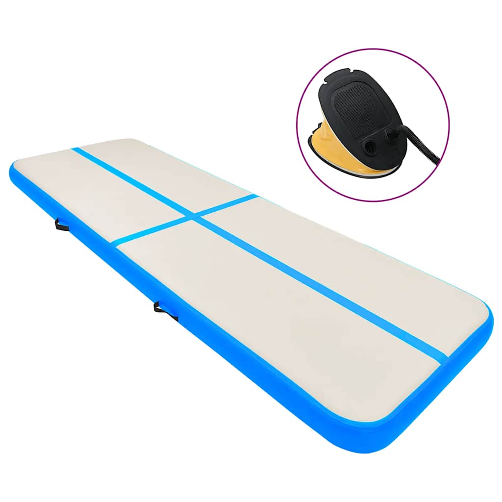 Aufblasbare Gymnastikmatte mit Pumpe 300×100×10 cm PVC Rosa