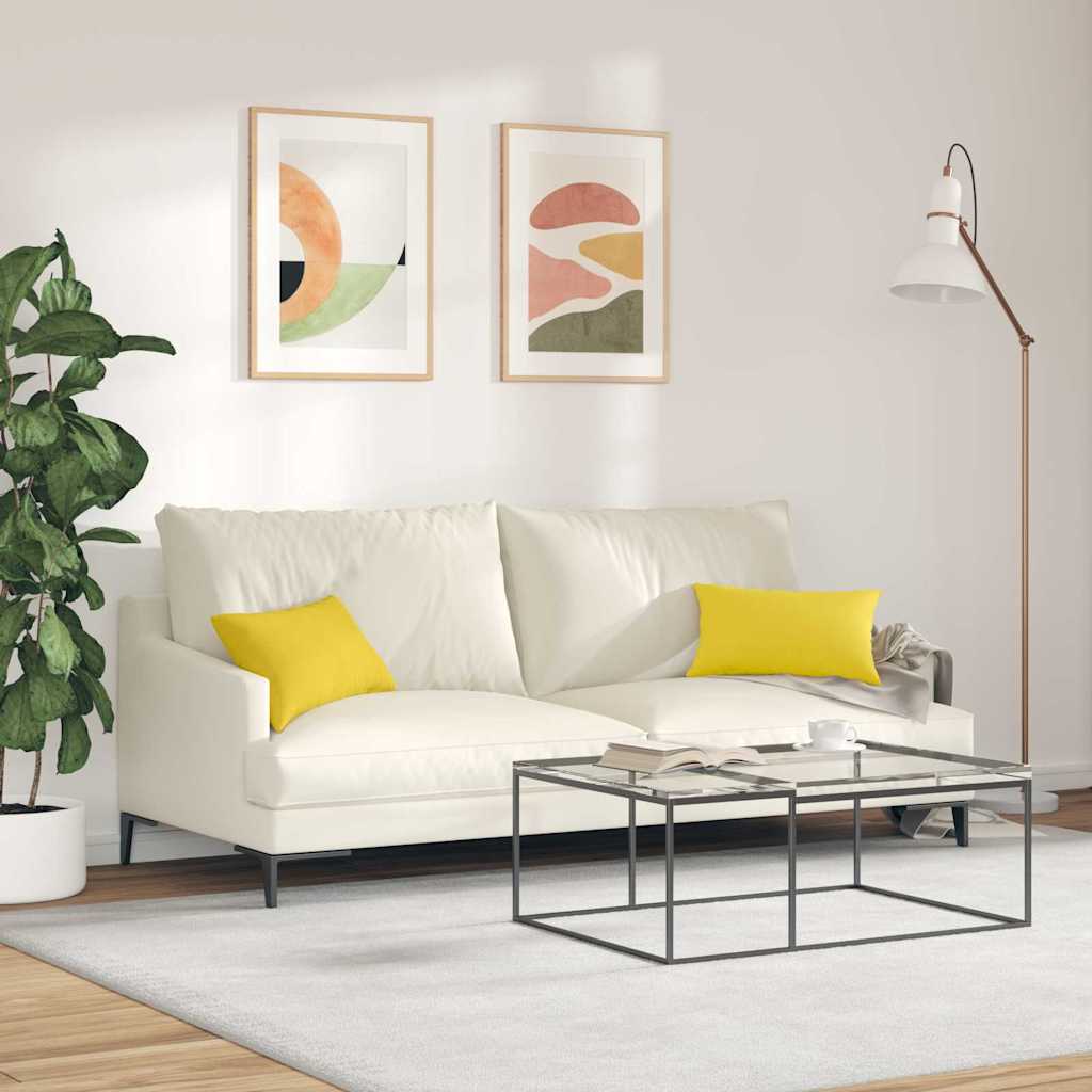 Sofakissen 2 pcs Hellgrau 50 x 30 cm Stoff