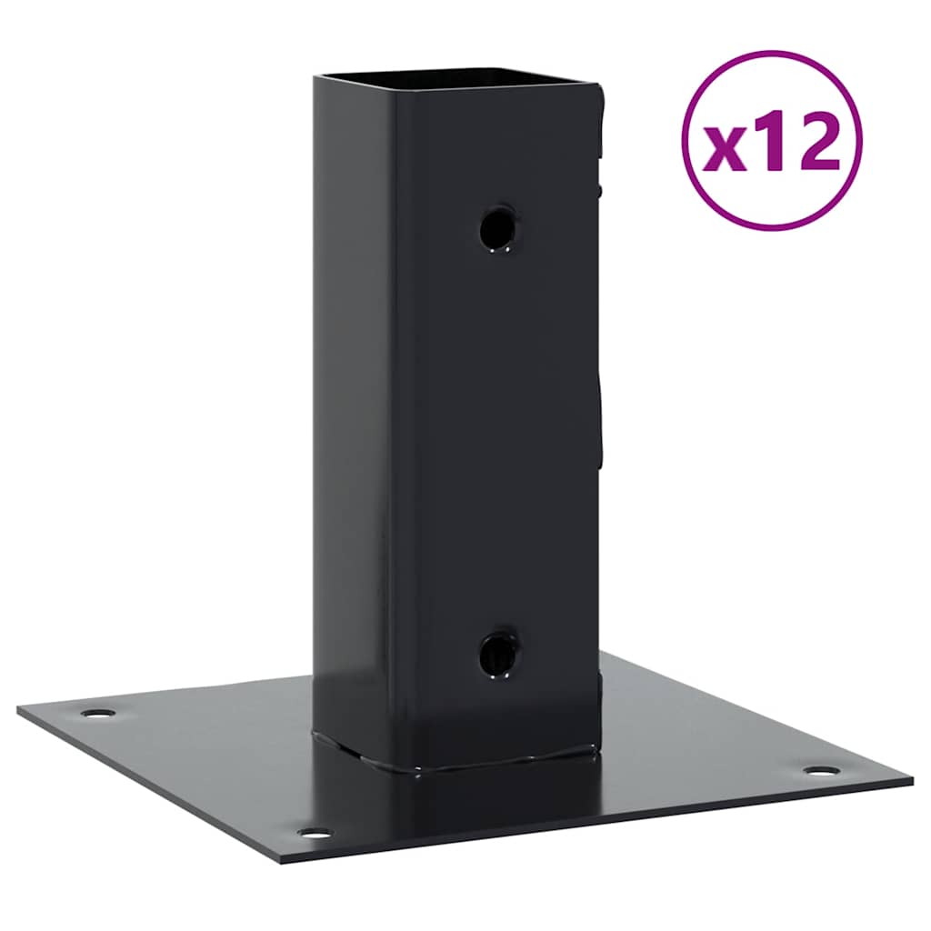Pfostenträger Quadratisch 4Stk. Silber 46x46mm Verzinkter Stahl