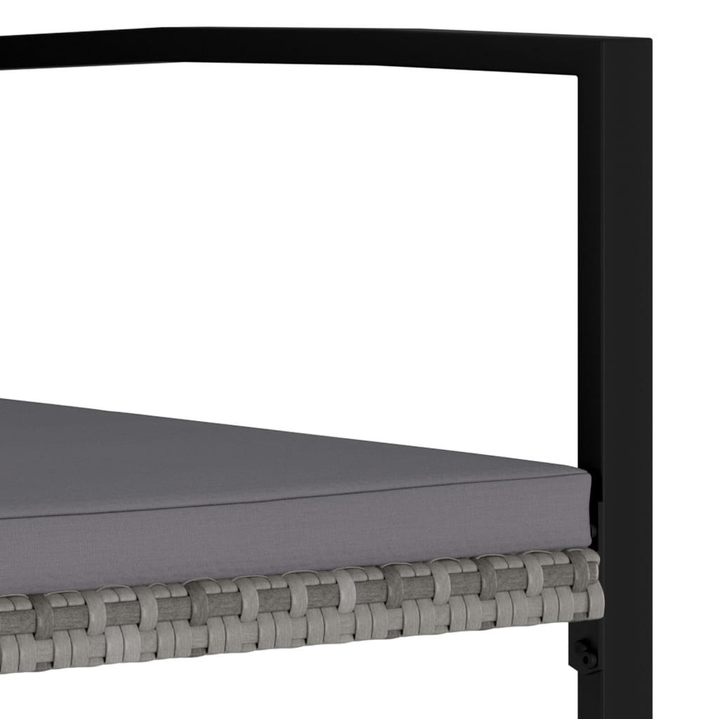 Garten-Essstühle 2 Stk. Poly Rattan Schwarz
