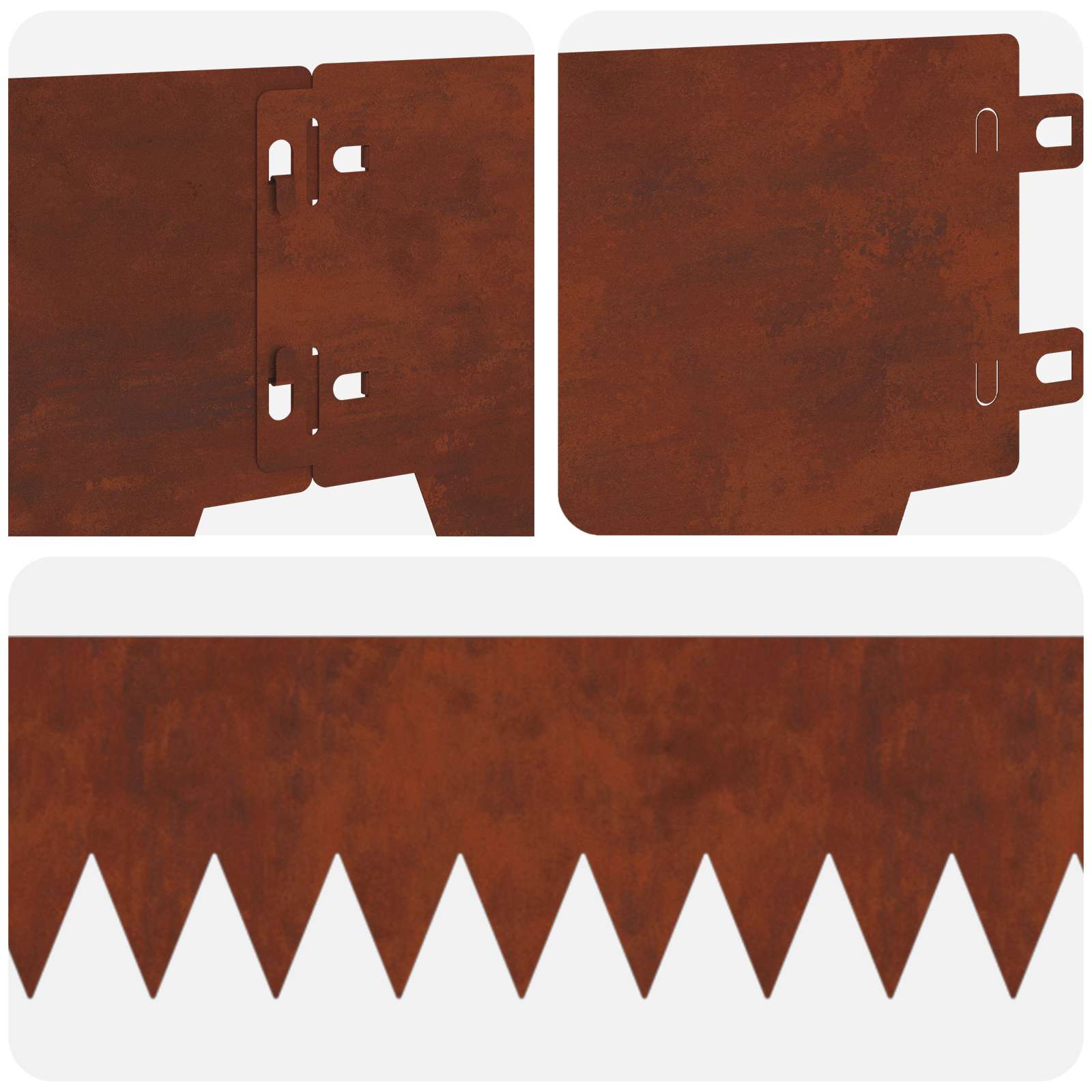Raseneinfassung 10 pcs Länge Höhe 103 x 15 cm Stahl Schwarz