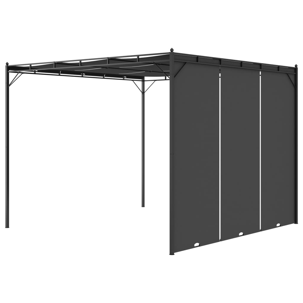 Pavillon 4 x 3 x 2,3 m Grün Polyester und Stahl