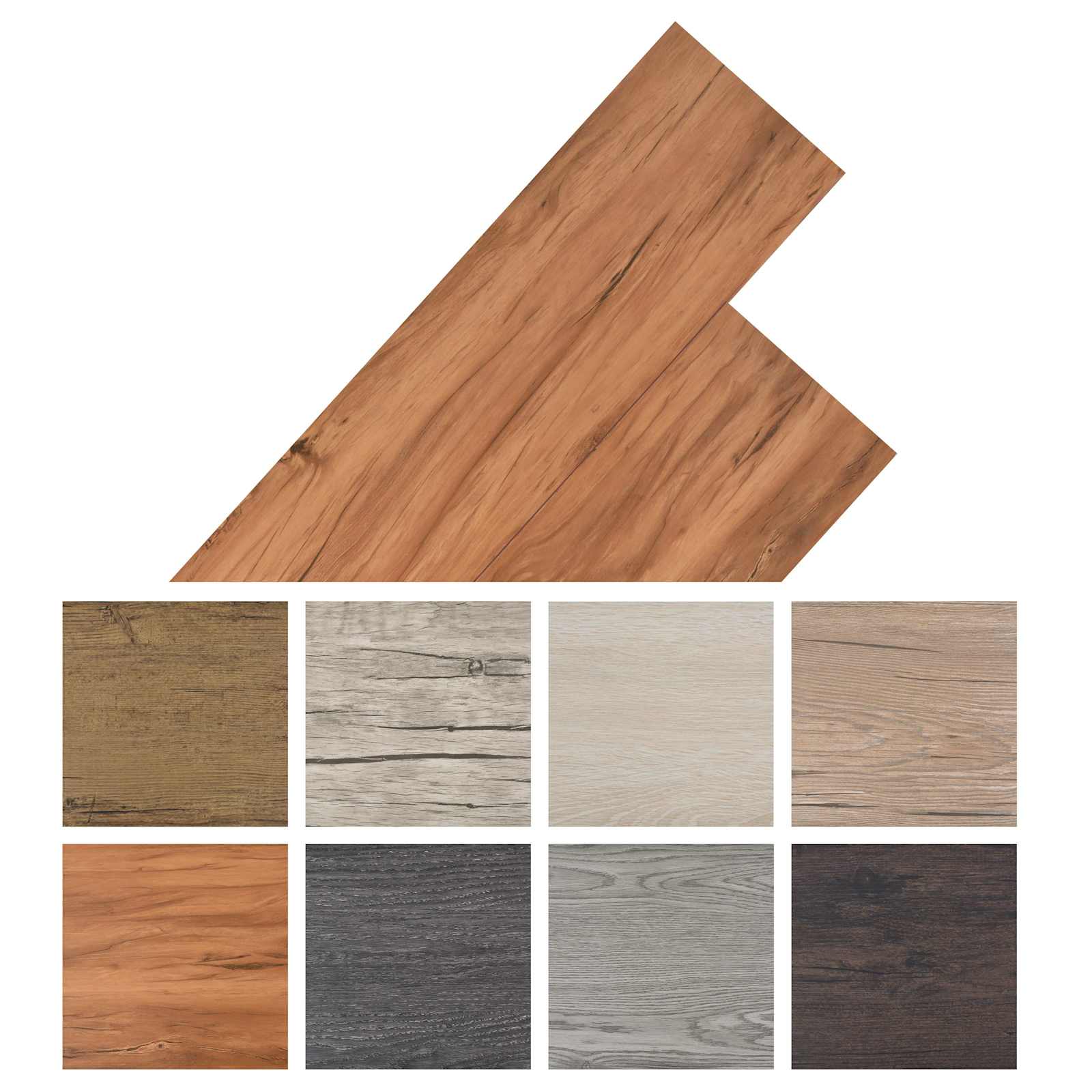Bodenplanken 18 pcs Walnussbraun 5,26 m² PVC