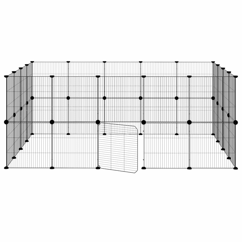 8-tlg. Haustierkäfig mit Tür Schwarz 35x35 cm Stahl