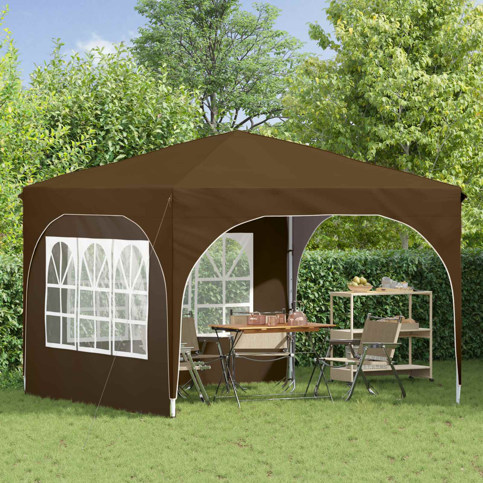 Pop-up Partyzelt 290 x 290 x 245 cm Creme