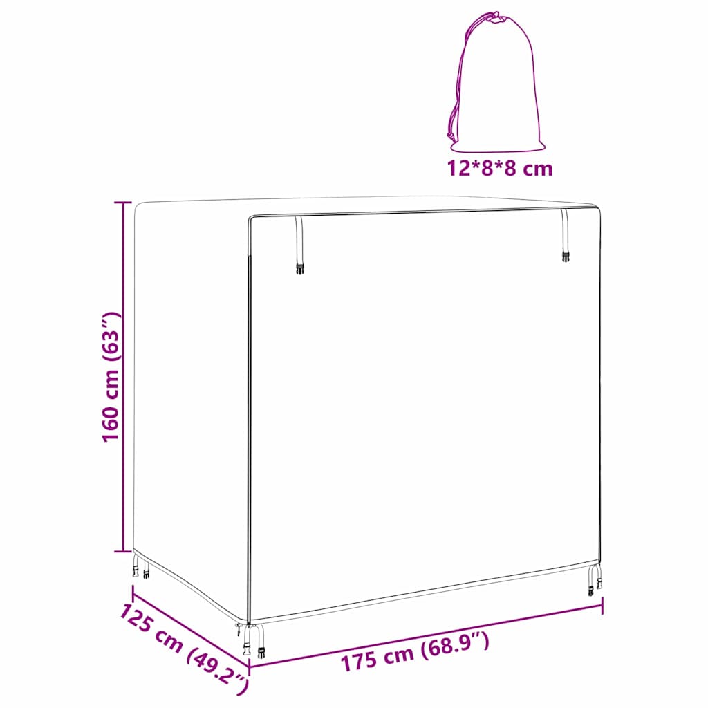 Hollywoodschaukel-Abdeckung 120 x 90 x 155 cm 210D Oxford Stoff