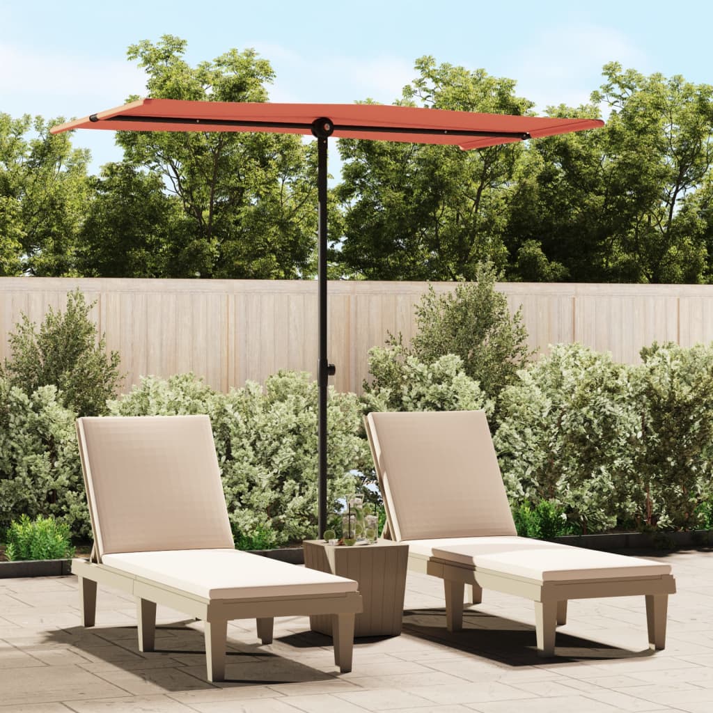 Sonnenschirm mit Aluminium-Mast 180x110 cm Bordeauxrot
