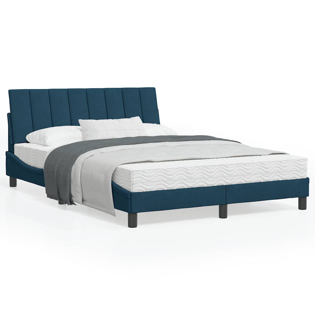 Bett mit Matratze "Hanko" Hellgrau 80x200 cm Samt