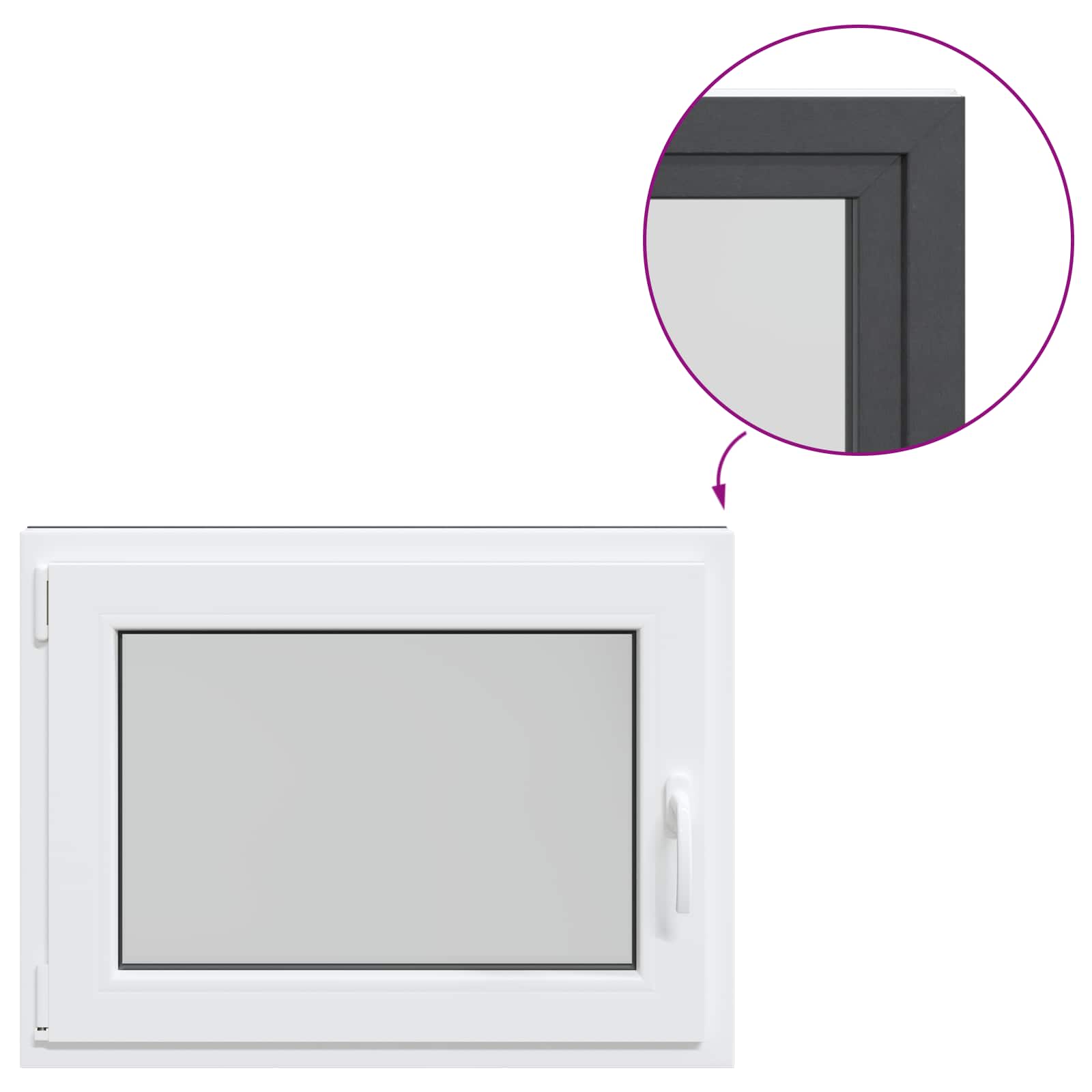 Kellerfenster RISOR 50 x 50 cm PVC und Glas Weiß