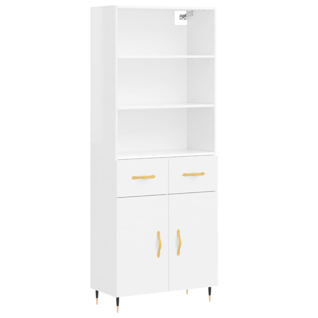 Highboard Betongrau 69,5x34x180 cm Holzwerkstoff