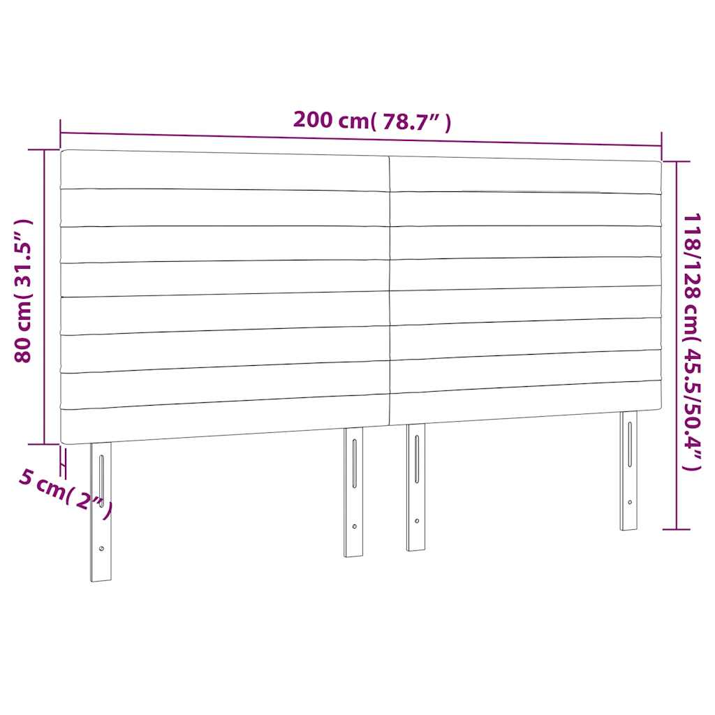 Kopfteil Hellgrau 80x5x118/128 cm Samt