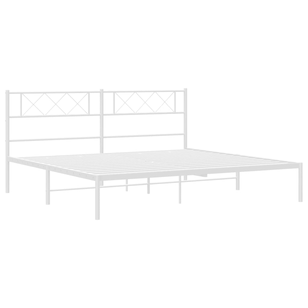 Bettgestell mit Kopfteil Metall Schwarz 100x190 cm