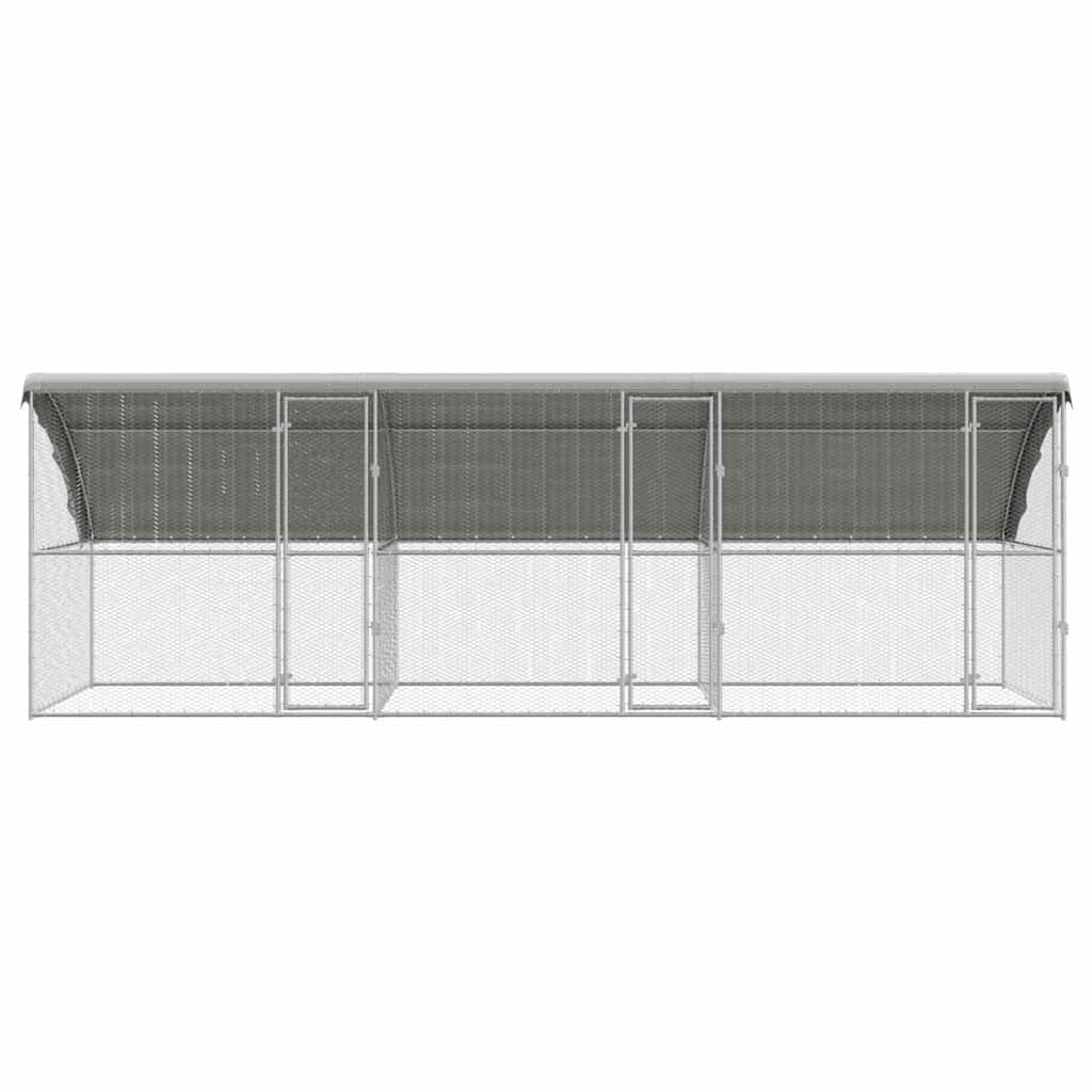 Hühnerkäfig 2 pcs Silber 400 x 200 x 200 cm Verzinkter Stahl