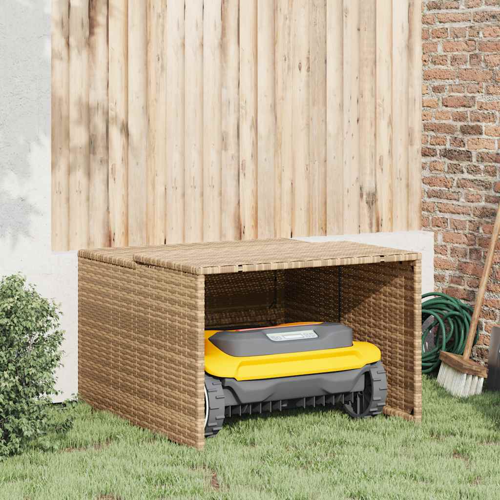 Mähroboter-Garage Schwarz 86x90x52/57 cm Poly Rattan