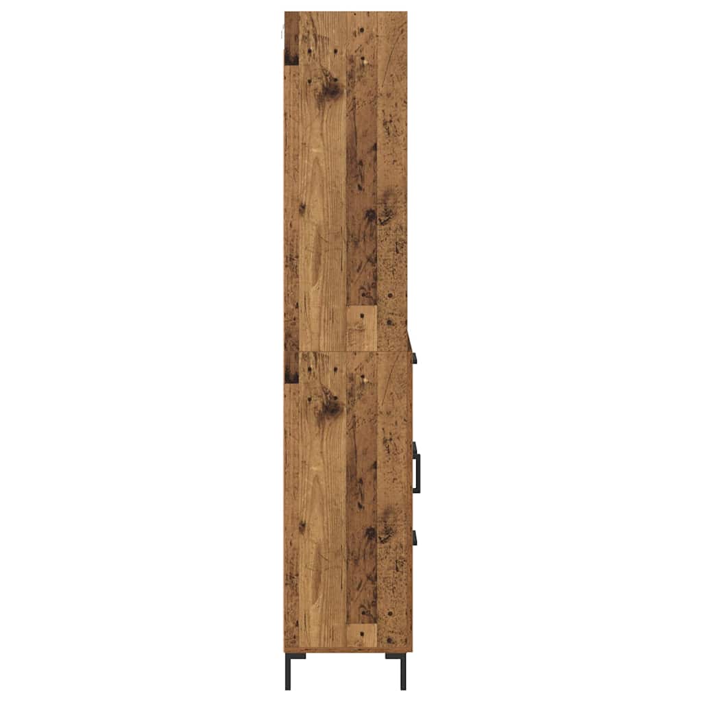 Highboard Hochglanz-Weiß 69,5x34x180 cm Holzwerkstoff