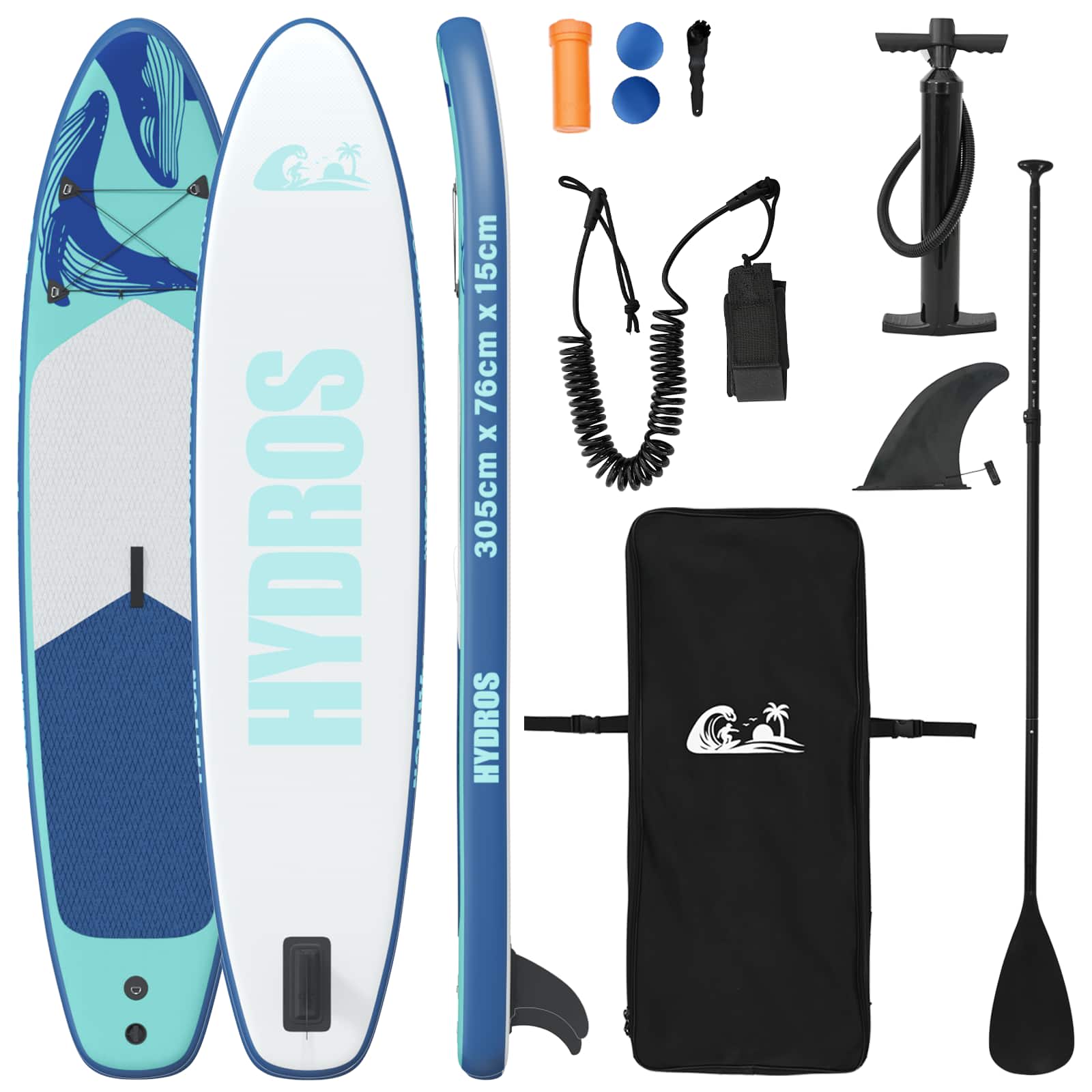 Aufblasbares Stand Up Paddle Board HYDROS 305 x 76 x 15 cm für