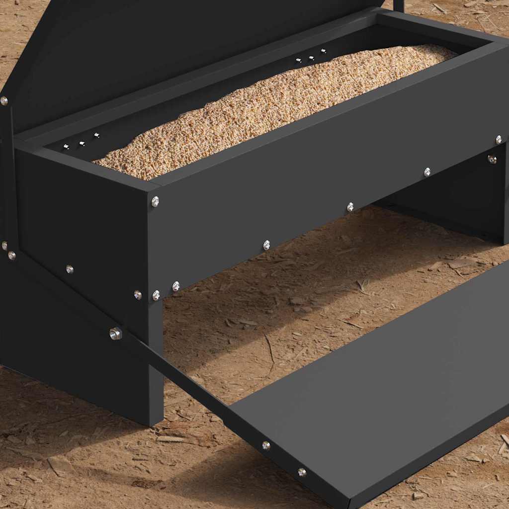 Hühnertretfeeder Schwarz 48,5 x 39,5 x 19 cm