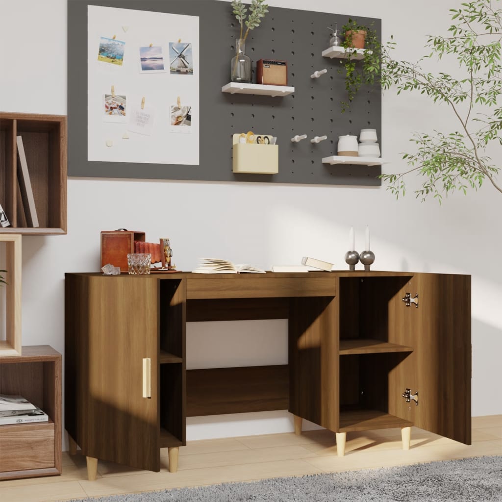 Schreibtisch Weiß 140x50x75 cm Holzwerkstoff