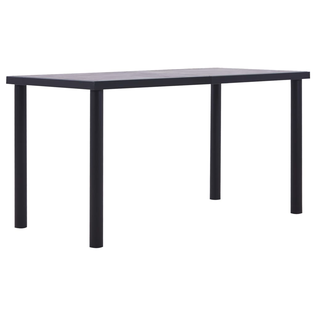 Esstisch Schwarz und Betongrau 120 x 60 x 75 cm MDF