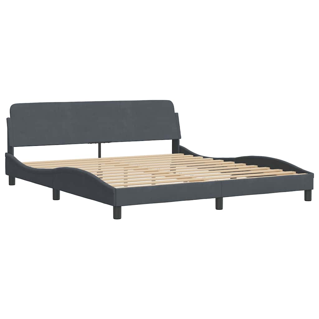 Bettgestell Dover Dunkelgrau 90x190 cm Samt