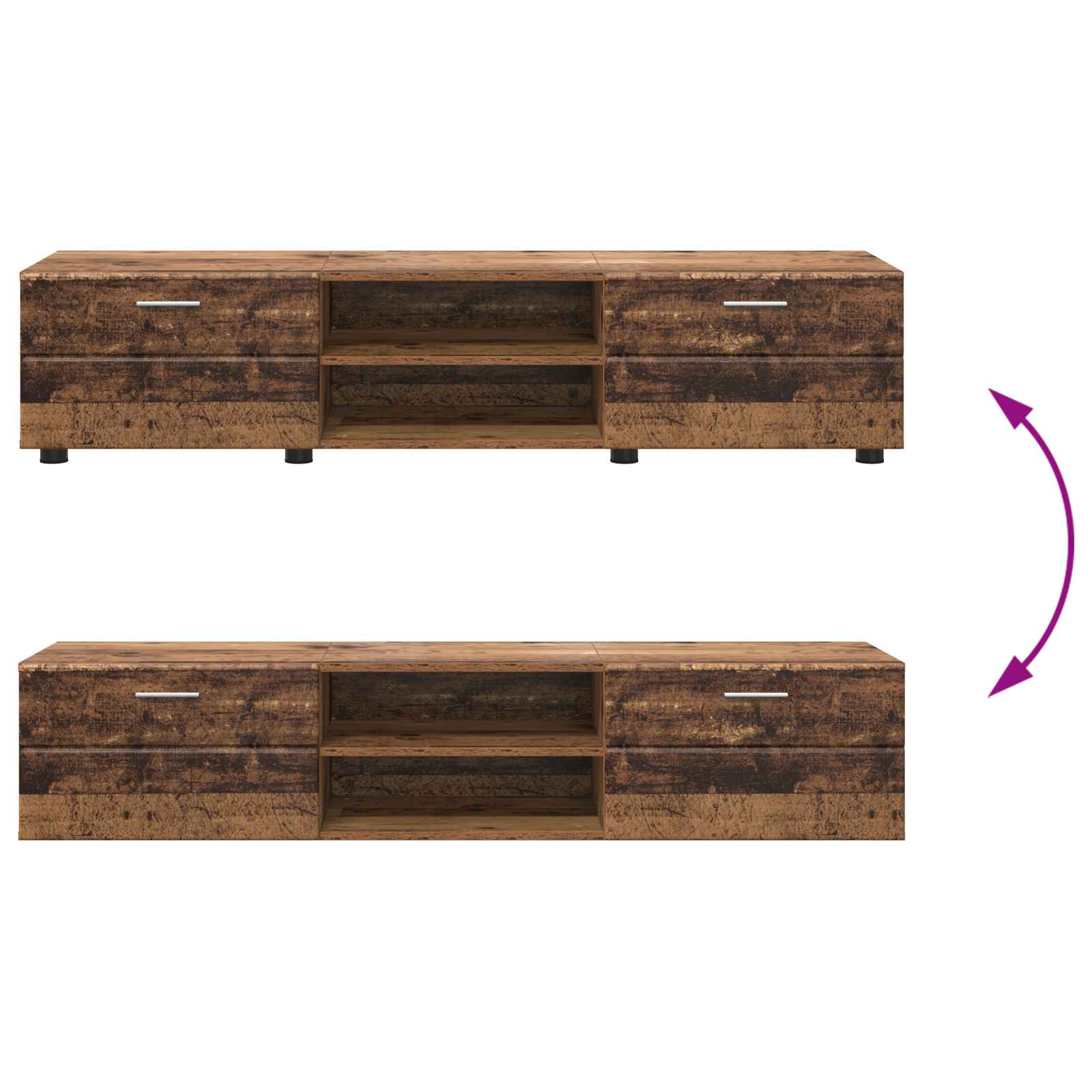 Highboard mit Regal FLORIN Weiß 60 x 35 x 182 cm Holzwerkstoff