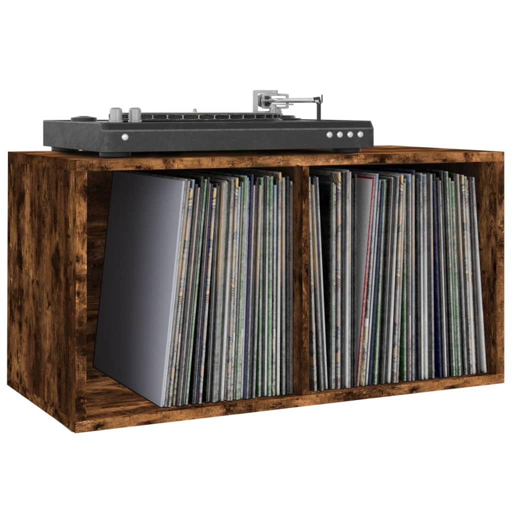 Schallplatten-Aufbewahrungsbox Weiß 71x34x36 cm Holzwerkstoff