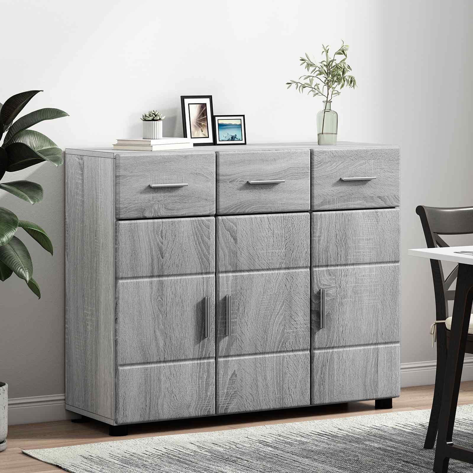 Highboard mit Regal FLORIN Weiß 60 x 35 x 182 cm Holzwerkstoff