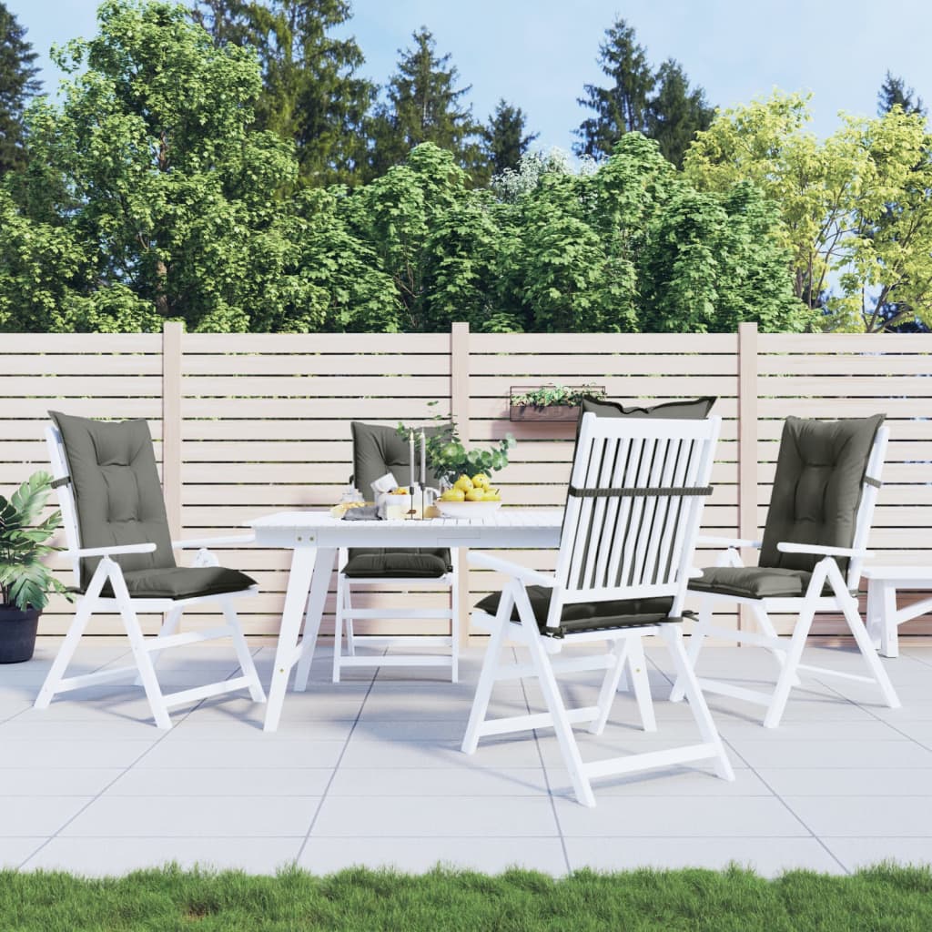 Hochlehner-Auflagen 2 Stk. Melange Anthrazit 120x50x7cm Stoff
