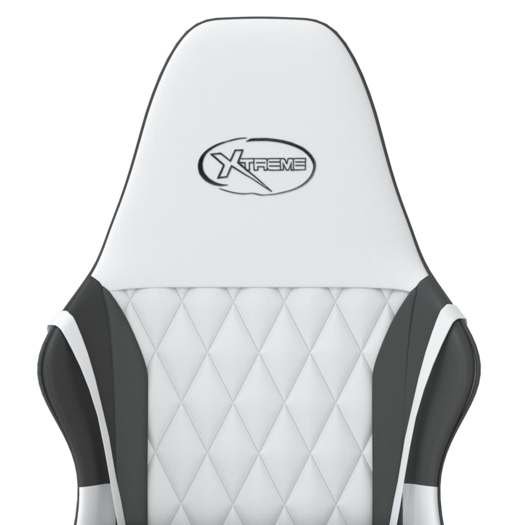 Gaming-Stuhl mit Massagefunktion Schwarz und Blau Kunstleder