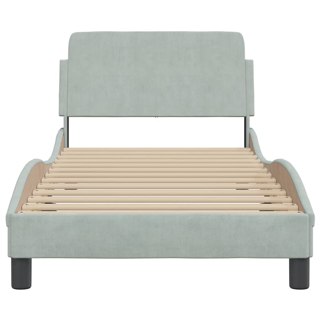 Bettgestell Dover Dunkelgrau 90x190 cm Samt