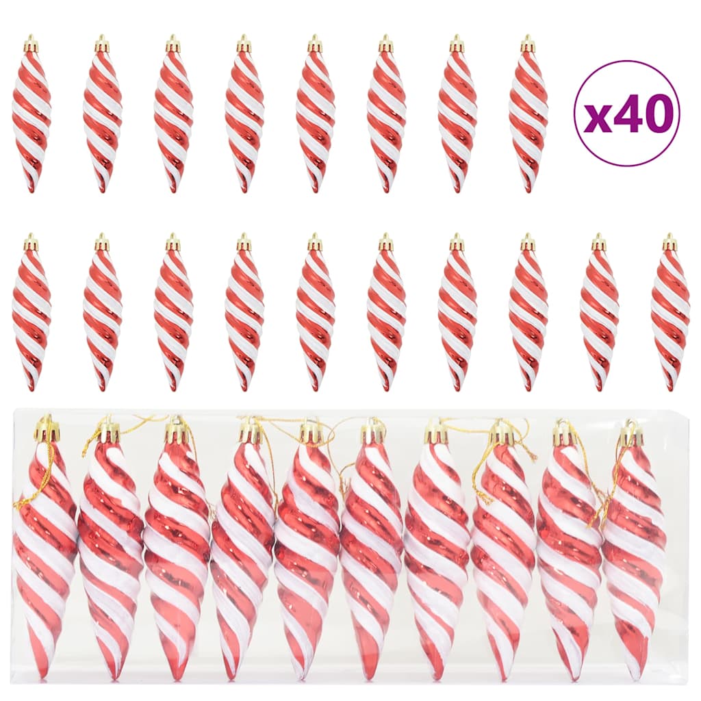 Weihnachtliche Spiralenform Kugel 40 pcs Silber Kunststoff