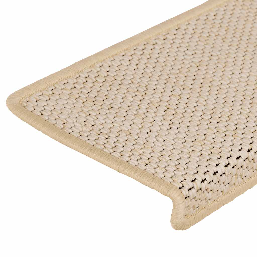 Treppenmatten Selbstklebend Sisal-Look 15 Stk. 65x21x4 Platina