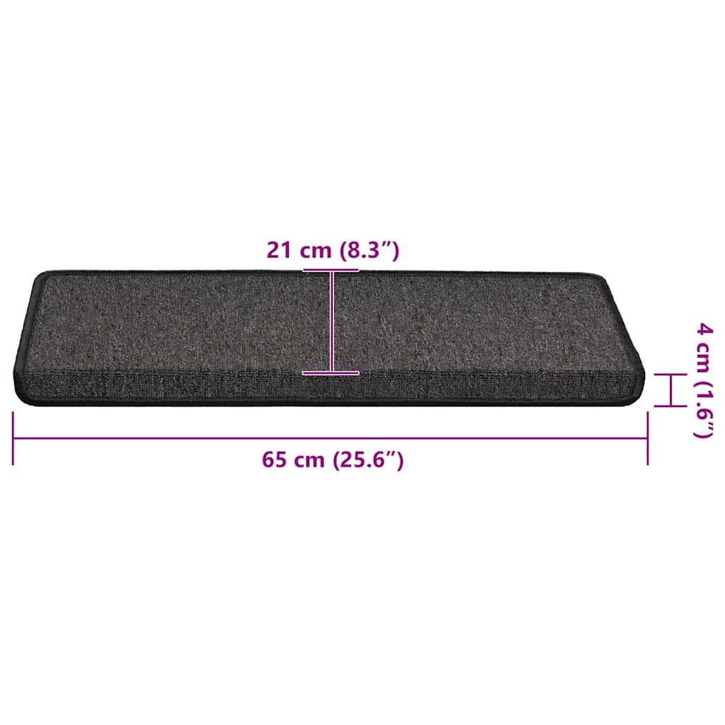 Stufenmatten 15 Stk. 65x21x4 cm Anthrazit Rechteckiger Rand