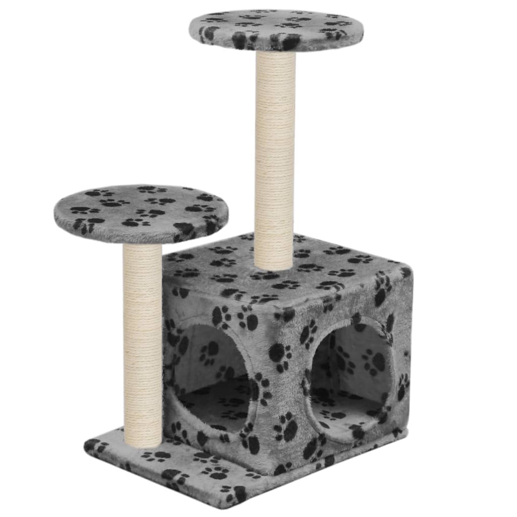Katzenbaum mit Sisal-Kratzsäulen 60 cm Grau