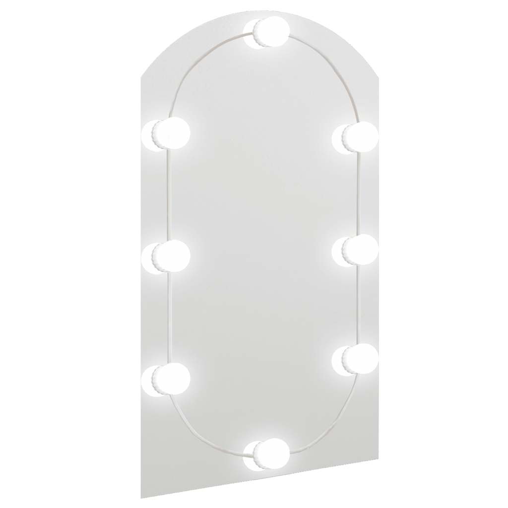 Spiegel mit LED-Leuchten 60x30 cm Glas Oval