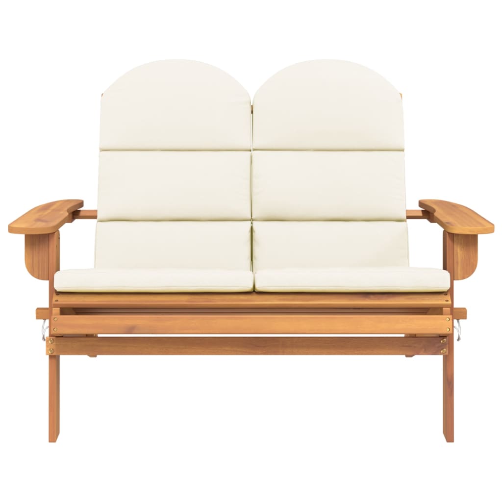 Adirondack-Gartenbank mit Kissen 126 cm Massivholz Akazie