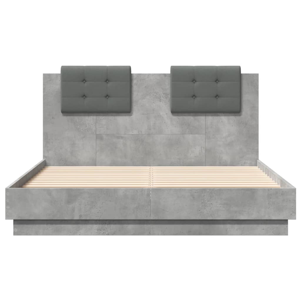 Bettgestell mit Kopfteil Grau Sonoma 180x200 cm Holzwerkstoff
