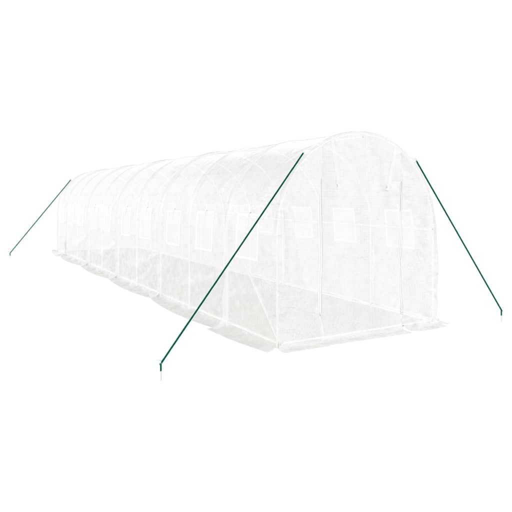Gewächshaus mit Stahlrahmen Weiß 8 m² 4x2x2 m