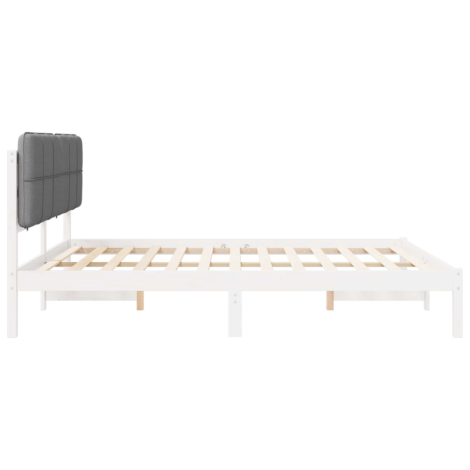Bettgestell mit gepolstertem Kopfteil Hellgrau 200 x 200 cm